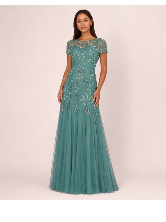 Adrianna Papell Dresses & Skirts - Adrianna Papell Dress SZ 6 Jade Green Beaded Sequin Gown Formal Evening NWT GALA